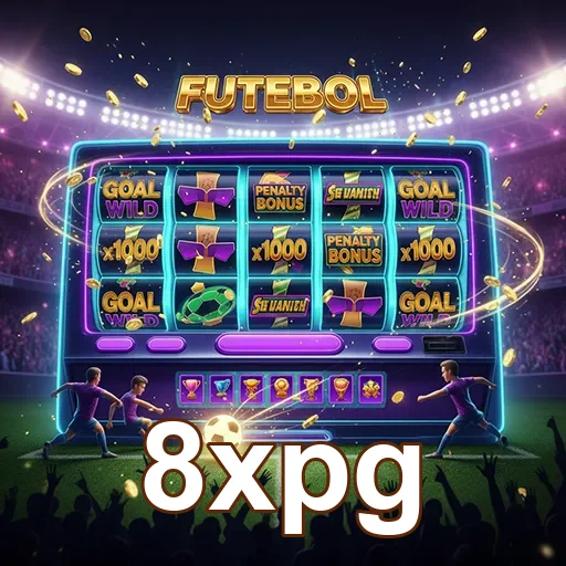 Jogo de slot de futebol no 8xpg, com ícones relacionados ao esporte e animações vibrantes.
